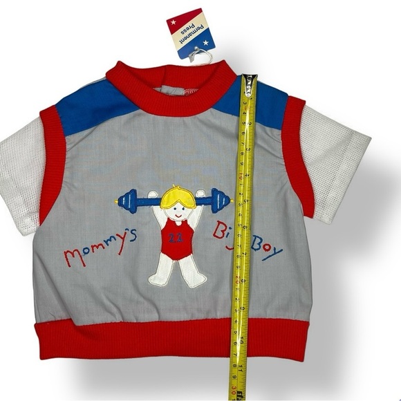 Vintage Cradle Togs Boys “Mommy’s Big Boy” Shirt Appliqué , Button Back ,9mo NWT - Picture 6 of 7